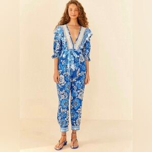 FARM Rio Full Of Flowers Ruffle Jumpsuit Medium